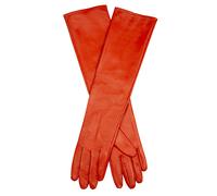 Women's Single-Point Long Above-Elbow Lined Leather Gloves - CHILLI / S
