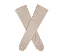 Women's Single-Point Long Above-Elbow Lined Leather Gloves - IVORY / L