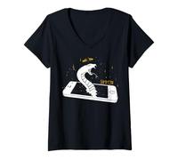 Womens Sinner Snake Phone - Aesthetic Edgy Streetwear V-Neck T-Shirt
