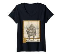Womens Sir Cumference Medieval Knight Ren Faire Meme Funny Graphic V-Neck T-Shirt