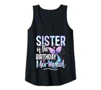 Womens Sister of The Birthday Mermaid Tank Top