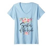 Women's Sister of The Bride Wedding Bridal Party V-Neck T-Shirt