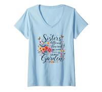 Women's Sisters are Different Flowers from The Same Garden Matching V-Neck T-Shirt