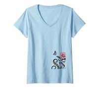 Womens Sisters Different Flowers from Same Garden Matching Sister V-Neck T-Shirt