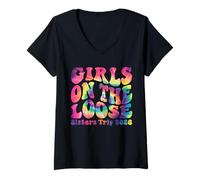 Womens Sisters Weekend Girls On The Loose Sisters Trip 2026 V-Neck T-Shirt