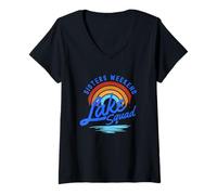 Womens Sisters Weekend Lake Squad Girls Trip Matching V-Neck T-Shirt