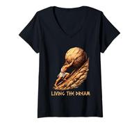 Women's Sisyphus Living The Dream Ancient Greek Mythology V-Neck T-Shirt