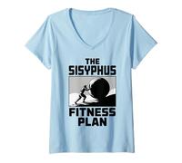 Womens Sisyphus Philosophy Design for a Philosophy Student V-Neck T-Shirt