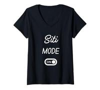 Womens Siti Mode On Name V-Neck T-Shirt