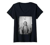 Womens Sitting Bull, Hunkpapa Lakota Leader V-Neck T-Shirt