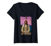 Women's Sitting Bull Native American Chief Lakota Sioux Indians V-Neck T-Shirt