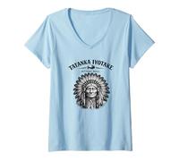 Women's Sitting Bull Tatanka Iyotake Lakota History V-Neck T-Shirt