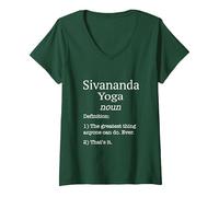 Women's Sivananda Yoga Instructor/Funny Fake Definition Saying V-Neck T-Shirt, Dark Green, Small