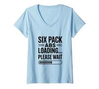 Women's Six Pack Abs Loading... Please Wait Funny Fitness V-Neck T-Shirt