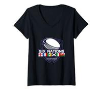 Womens Six Rugby Nations V-Neck T-Shirt