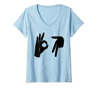 Womens Six-Seven Emote Meme Slang Viral Trend Tee V-Neck T-Shirt