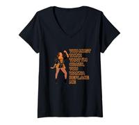 Womens Six Think That I'm Crazy Catherine Aragon Musical Theatre V-Neck T-Shirt