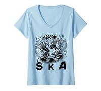 Womens Ska Vinyl Skanking (dancing) V-Neck T-Shirt