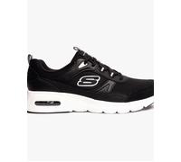 Skechers Women's Skech-AIR Court Sneaker, Black Leather/Mesh/White Trim, 4 UK