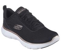 Skechers Women's Flex Appeal 5.0 Uptake Sneaker, Black Mesh/Rose Gold Trim, 8 UK