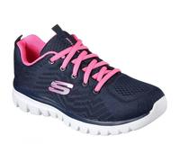 (Navy Hot Pink, UK 7) Skechers Graceful Get Connected Womens Ladies Wide Fit Running Shoes Trainers