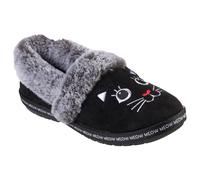 Womens Skechers Slippers Cat Dog Memory Foam Black Brown Faux Fur 33355/113482