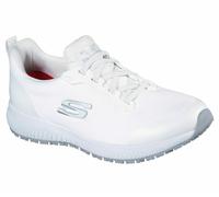 Skechers Womens Squad Slip Resistant Lace Up Safety Trainers White UK Size 7 (EU 40)