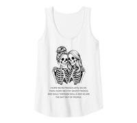 Womens Skeleton Friendship Quote Halloween Best Friends Tank Top