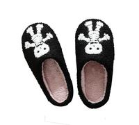 Women's Skeleton Slippers - Fluffy Plush House Shoes for Women, Soft Fleece Memory Foam Indoor Footwear, Cute Halloween Skull Design, Non Slip Warm Winter Home Slippers for Bedroom and Cold Floors