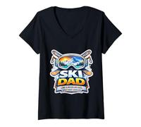 Women's Ski Dad Like A Regular Papa Only Cooler Father's Day Skier V-Neck T-Shirt