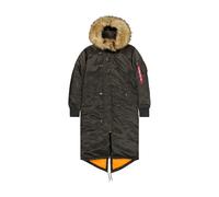 Alpha Industries Long Fishtail Field Jacket Women Winter Jackets for Women Size L - black olive