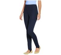 Womens Ski Pants Pull On Elasticated Stirrup Trousers Ladies Soft Stretchy Slim Skinny Leg Elastic Waist Band Comfy Fit Legging Pull Up Bottoms (Navy, 14)