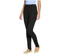 Womens Ski Pants Pull On Elasticated Stirrup Trousers Ladies Soft Stretchy Slim Skinny Leg Elastic Waist Band Comfy Fit Legging Pull Up Bottoms (Black, 8)