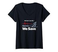 Women's Ski Patrol Mountain Crew Snow Safety Rescue Team Pride V-Neck T-Shirt