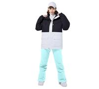 Women's Ski Suit Large Size Set Fashion Autumn Winter 2025 Coat With Hood Jacket Color Assemble Versatile Pants Waterproof Hoodie Thick Warm Zipper Hoodie Set, white, XS