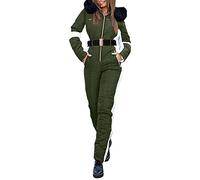 Womens Ski Suit Waterproof Windproof Snowsuit For Women Uk, Winter Warm All In One Ski Suits Outdoor Sports Jackets One Piece Softshell Coat Jacket Outdoor Skiing Snowboarding Coat Jumpsuit
