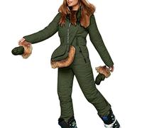 Womens Ski Suit Waterproof Windproof Snowsuit For Women Uk, Winter Warm All In One Ski Suits Outdoor Sports Jackets One Piece Softshell Coat Jacket Outdoor Skiing Snowboarding Coat Jumpsuit