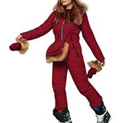 Womens Ski Suit Waterproof Windproof Snowsuit For Women Uk, Winter Warm All In One Ski Suits Outdoor Sports Jackets One Piece Softshell Coat Jacket Outdoor Skiing Snowboarding Coat Jumpsuit
