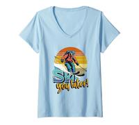 Womens Skiing Humor Ski You Later Skiing V-Neck T-Shirt
