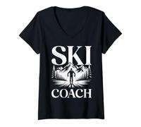 Womens Skiing SKI Coach CLOOLER Than The Average Skiing V-Neck T-Shirt