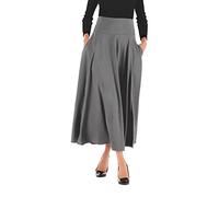 Women's Skirt Casual Solid Color Side Slit Belt Pocket Zipper Skirt Daily French Retro Long Skirt High Waist Loose A-Line Skirt Knee Bag Hip Skirt Versatile OL Professional Skirt Gray
