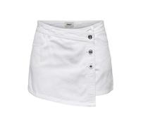 ONLY Women's Onllesly Reg Lb DNM Bj Noos Mini Denim Wrap Skort, White (White Denim), M