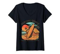 Womens Skirting World Timber Flooring Custom Hawaiian Vintage Tees V-Neck T-Shirt