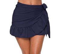 Women's Skirts Beach Cover Up Sarongs for Women Beachwear Solid Summer Mini Summer Side Tie Wrap Skirt Apron Style Swim Skirt Swimsuit Navy