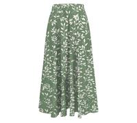 Women's Skirts Elasticated Waist Floral Print Maxi Skirts Plain Lightweight Summer Ladies Summer Beach Swing Long A Line Skirt for Holiday Vacation