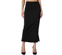 Women's Skirts for UK Elasticated Waist Side Slit Knit Skirts for Summer Solid Color Skirt Plain Stretch Bodycon Skirt Elegant LongSkirts Office Wear Longskirts Petite Casualskirt Black