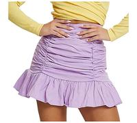 Womens Skirts for UK Summer Pleated High Waist A Line Wrap Swing Micro Ruffle Bodycon Casual Festival Fishtail Elegant Basic Skirt Hem Girls Party Prom Mini Short Evening Dress Purple