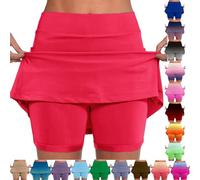 Women's Skirts Plus Size Sport Skirts High Waisted Stretchy with Pockets Tummy Control Mini Short Quick Dry Golf Yoga Running Skorts Work Sports Skorts Casual Tennis Skirt 2 in 1 Inner Legging Shorts