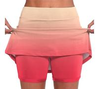 Women's Skirts Plus Size Sport Skirts High Waisted Stretchy with Pockets Tummy Control Mini Short Quick Dry Golf Yoga Running Skorts Work Sports Skorts Casual Tennis Skirt 2 in 1 Inner Legging Shorts