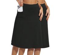 Womens Skorts Modest Knee Length Skirts Athletic Midi Active Running Skirt, 2pack-black/Black, M